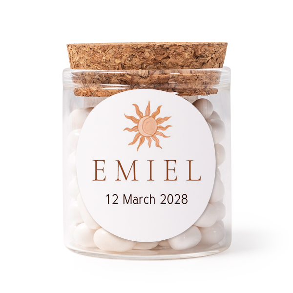 Mini bocal avec stickers rond (lot de 12) Mini bocal avec stickers rond (lot de 12)