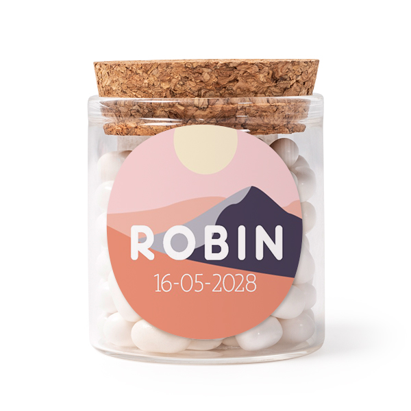 Mini bocal avec stickers rond (lot de 12) Mini bocal avec stickers rond (lot de 12)
