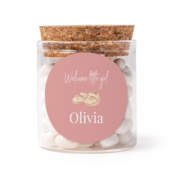 Snoeppot met sticker Rond - Set van 12 Snoeppot met sticker Rond - Set van 12