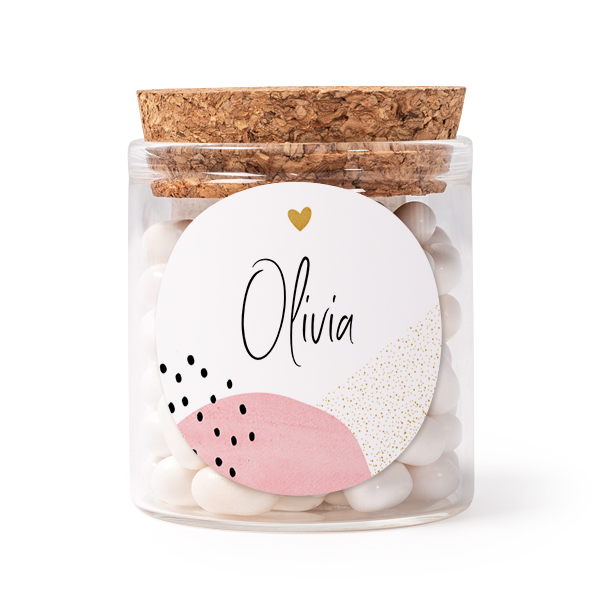 Mini bocal avec stickers rond (lot de 12)