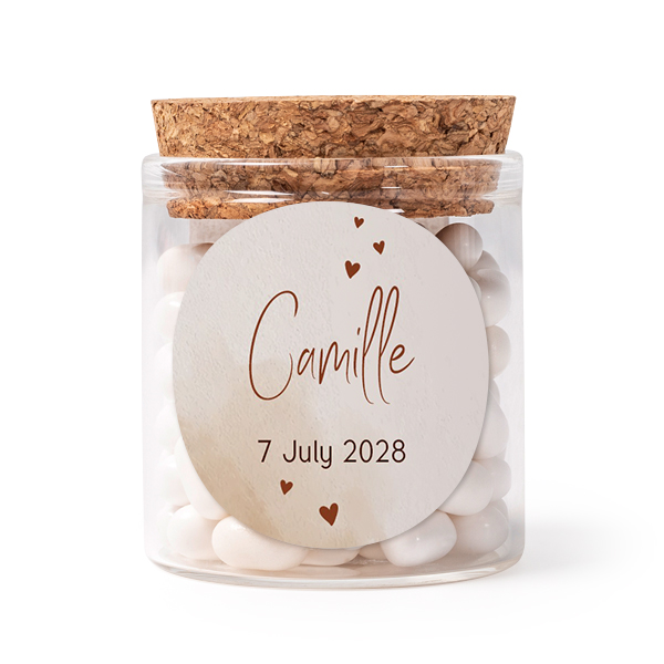 Mini bocal avec stickers rond (lot de 12)