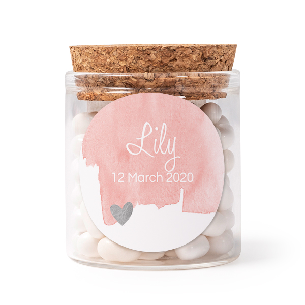 Glass jars with round stickers - set of 12