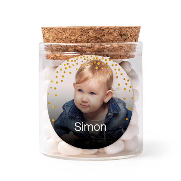 Mini bocal avec stickers rond (lot de 12) Mini bocal avec stickers rond (lot de 12)