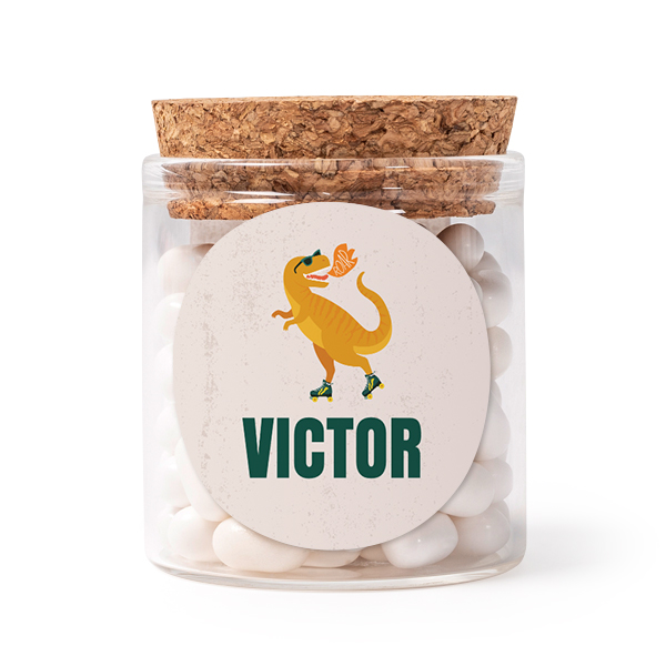Mini bocal avec stickers rond (lot de 12) Mini bocal avec stickers rond (lot de 12)