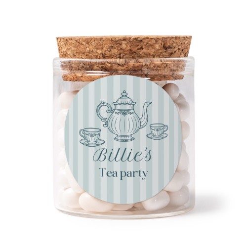 Glasskrukker med runde klistremerker - 12 stk