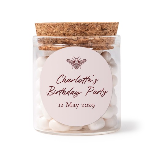 Glass jars with round stickers - set of 12