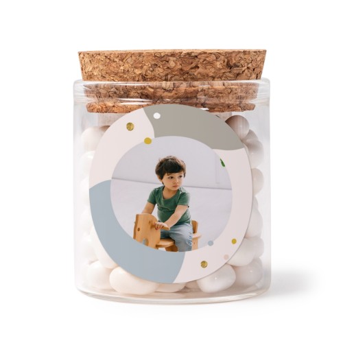 Glaskrukker med runde klistermærker - 12 stk