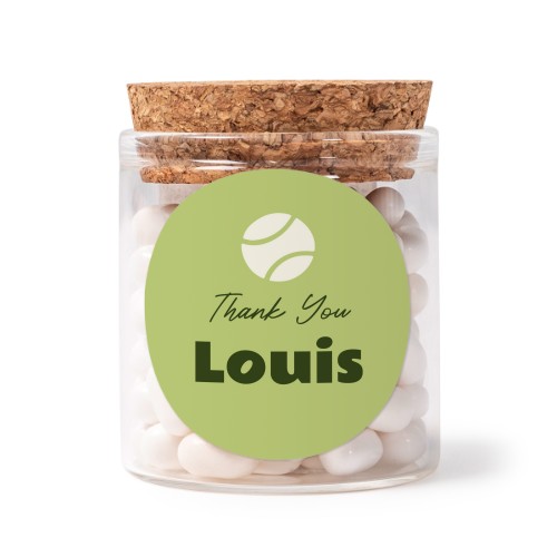 Mini-Glas personalisiert mit rundem Sticker - 12 Stk.