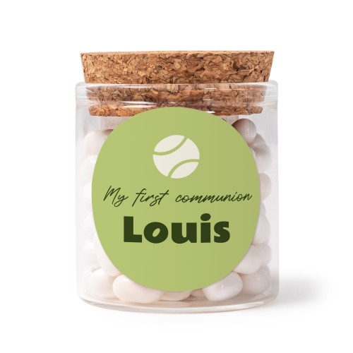 Glass jars with round stickers - set of 12