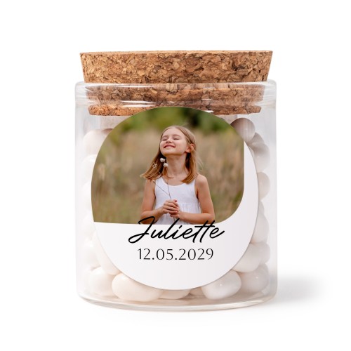 Mini-Glas personalisiert mit rundem Sticker - 12 Stk. Mini-Glas personalisiert mit rundem Sticker - 12 Stk.