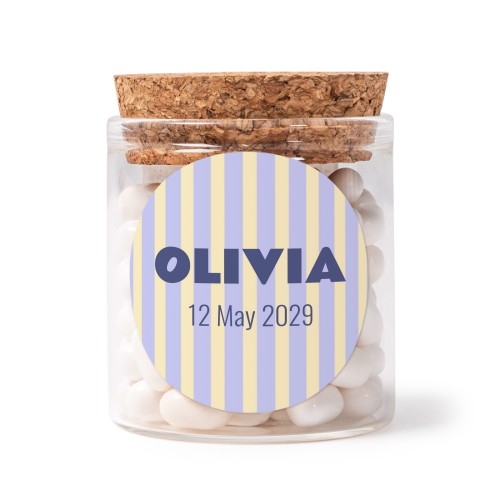 Glass jars with round stickers - set of 12