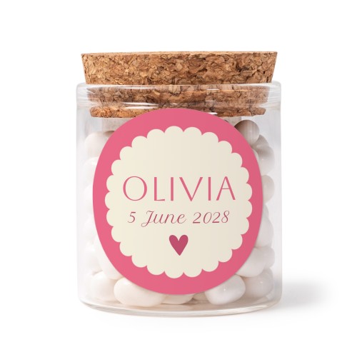 Snoeppot met sticker Rond - Set van 12