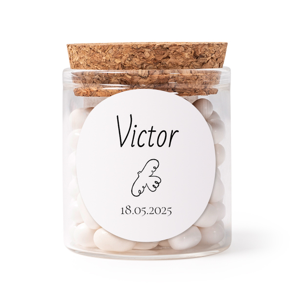 Mini bocal avec stickers rond (lot de 12)