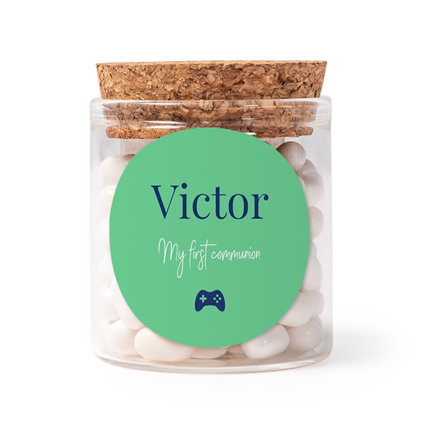 Mini bocal avec stickers rond (lot de 12)