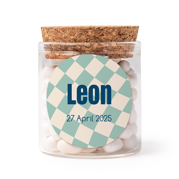 Mini bocal avec stickers rond (lot de 12)