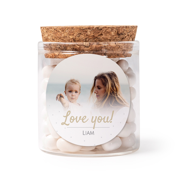 Mini bocal avec stickers rond (lot de 12)