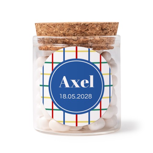 Glasburkar med runda klistermärken - 12 st