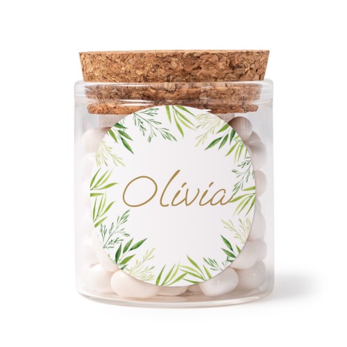 Lasipurkkeja pyöreillä tarroilla - 12 kpl