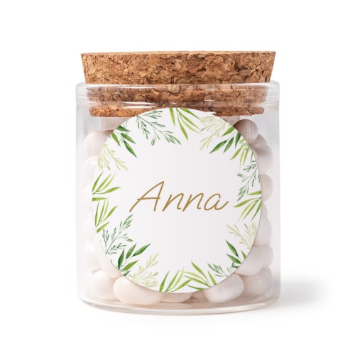 Glasburkar med runda klistermärken - 12 st