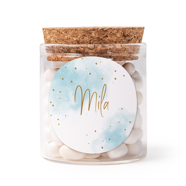Mini bocal avec stickers rond (lot de 12) Mini bocal avec stickers rond (lot de 12)