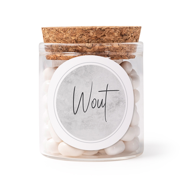 Glass jars with round stickers - set of 12 Glass jars with round stickers - set of 12