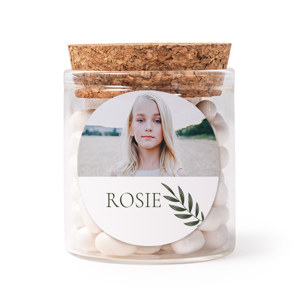 Glaskrukker med runde klistermærker - 12 stk