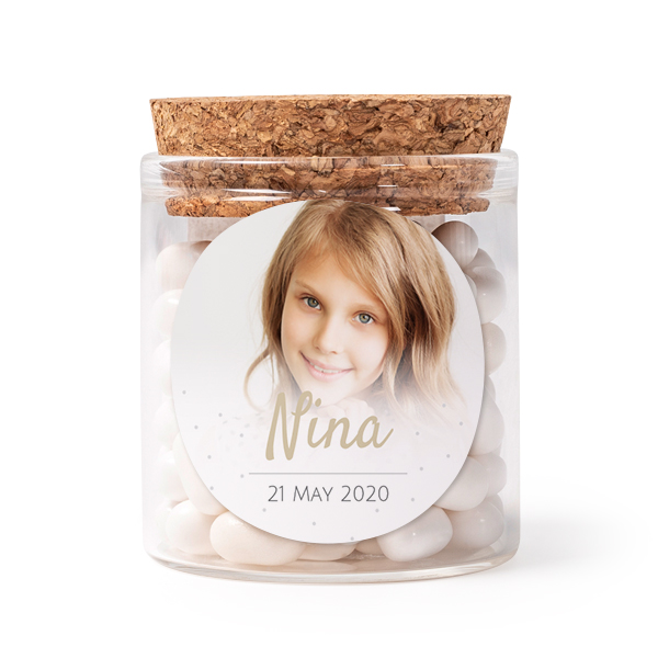 Mini bocal avec stickers rond (lot de 12)