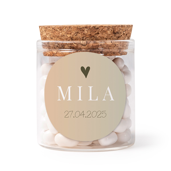 Mini bocal avec stickers rond (lot de 12)