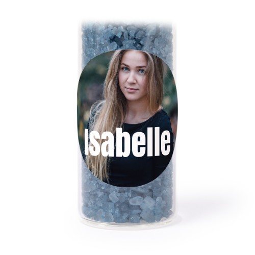 Tube avec sticker rond &amp; sel de bain bleu (lot de 12)