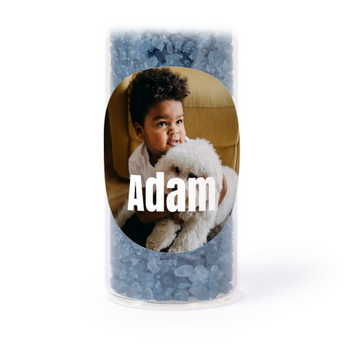 Mini-Glasröhrchen Set mit runden Stickern & Badesalz Blau - 12 Stk.