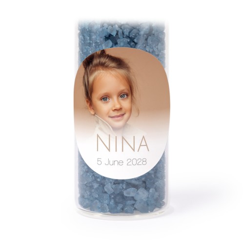 Glasrör med runda klistermÀrken & blÄtt badsalt - 12 st Glasrör med runda klistermÀrken & blÄtt badsalt - 12 st