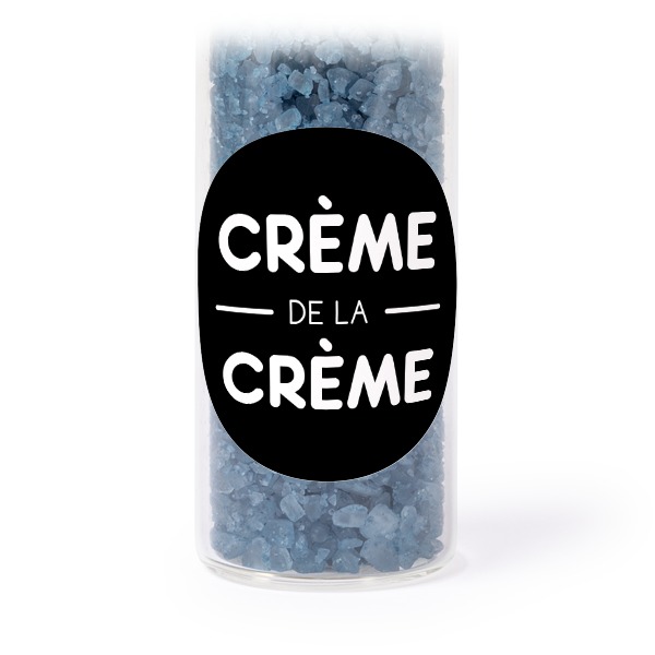 Lasiputki pyöreillä tarroilla & sinisellä kylpysuolalla - 12 kpl