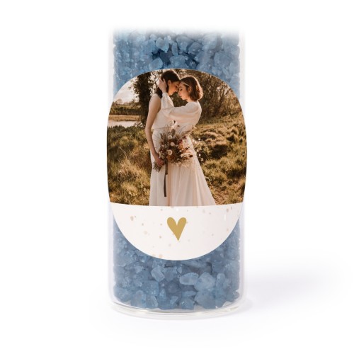 Mini-Glasröhrchen Set mit runden Stickern & Badesalz Blau - 12 Stk.