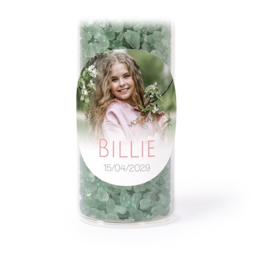 Glazen buisjes met ronde stickers & groen badzout (set van 12) Glazen buisjes met ronde stickers & groen badzout (set van 12)