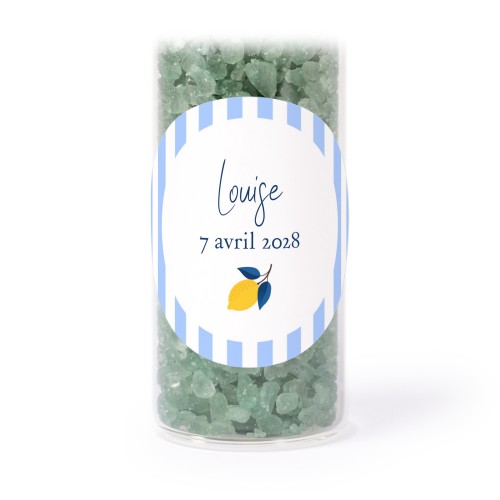 Tube avec sticker rond &amp; sel de bain vert (lot de 12)