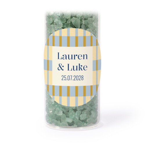 Tube avec sticker rond &amp; sel de bain vert (lot de 12)