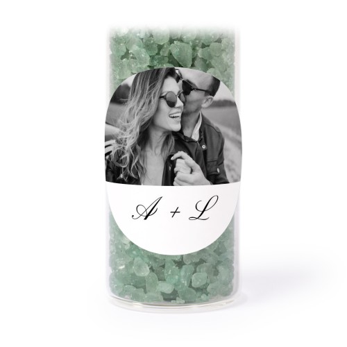 Lasiputki pyöreillä tarroilla & vihreällä kylpysuolalla - 12 kpl