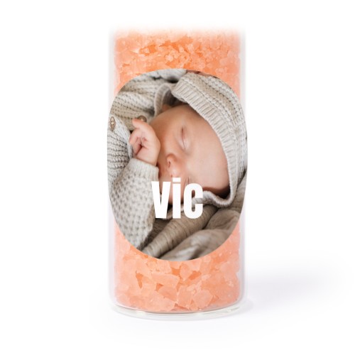 Tube avec sticker rond &amp; sel de bain rose (lot de 12)
