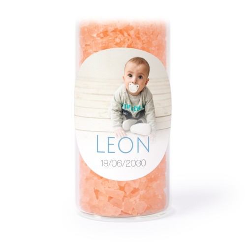 Glazen buisjes met ronde stickers & roze badzout (set van 12)