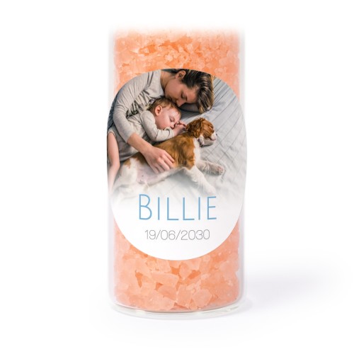 Glazen buisjes met ronde stickers & roze badzout (set van 12)