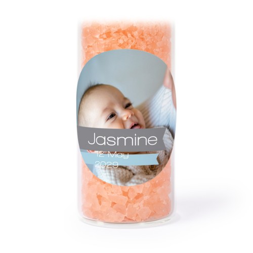 Mini-Glasröhrchen Set mit runden Stickern & Badesalz Pink - 12 Stk.