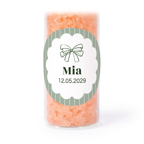 Tube avec sticker rond & sel de bain rose (lot de 12) Tube avec sticker rond & sel de bain rose (lot de 12)