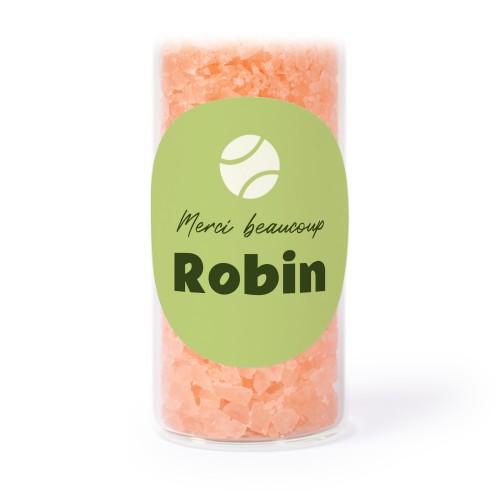 Tube avec sticker rond &amp; sel de bain rose (lot de 12)