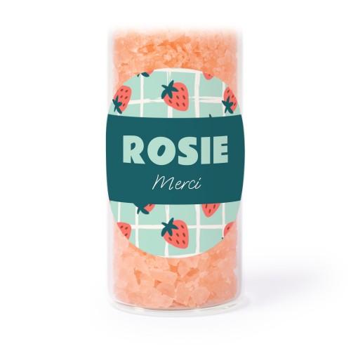 Tube avec sticker rond &amp; sel de bain rose (lot de 12)