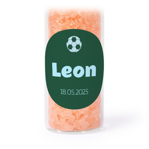 Glazen buisjes met ronde stickers & roze badzout (set van 12)