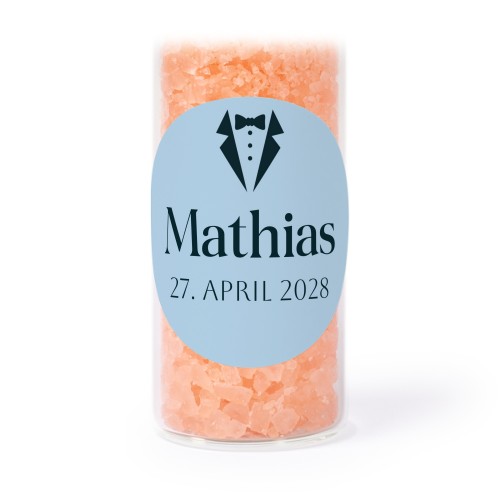 Glassrør med runde klistremerker & rosa badesalt - 12 stk Glassrør med runde klistremerker & rosa badesalt - 12 stk