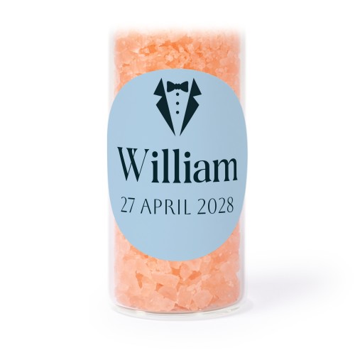 Glasrör med runda klistermÀrken & rosa badsalt - 12 st Glasrör med runda klistermÀrken & rosa badsalt - 12 st