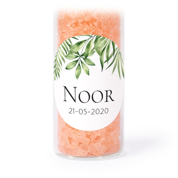 Glassrør med runde klistremerker & rosa badesalt - 12 stk