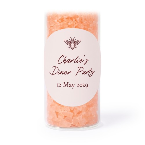 Glasrör med runda klistermärken & rosa badsalt - 12 st