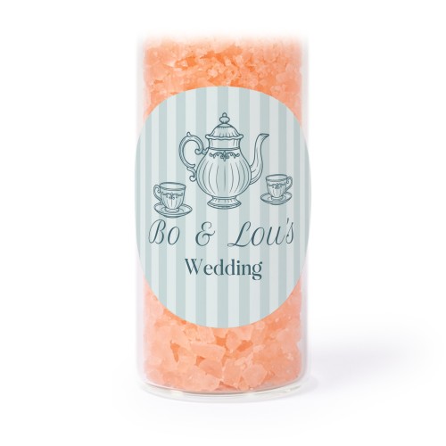 Glassrør med runde klistremerker & rosa badesalt - 12 stk